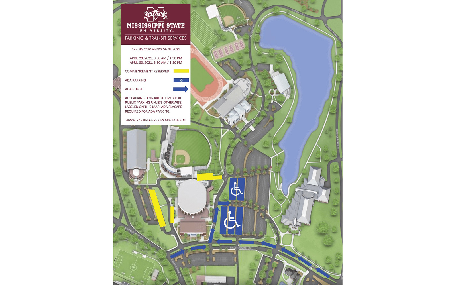 Updated Graduation Parking Map Mississippi State Univ vrogue.co